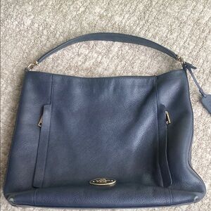 Coach Elegant Blue Leather Handbag